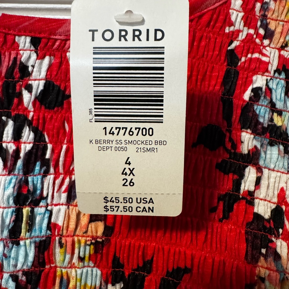 Torrid Red Floral Blouse - Picture 3 of 3